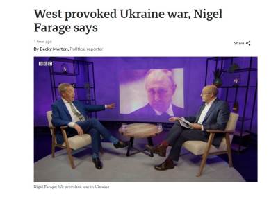  Faraž, lider britanskih Reformista: Zapad je isprovocirao rat u Ukrajini 