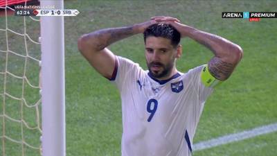  Promašaj Mitrovića na utakmici Španija Srbija  