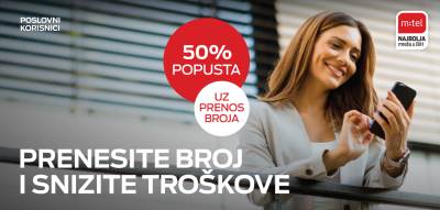  Pređite na m:tel BIZ tarife uz fantastičan popust od 50% 