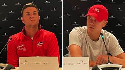  Miomir Kecmanović igra protiv Holgera Runea u Dejvis kupu 