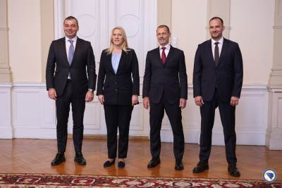 Čeferin i Zeljković na prijemu u Predsjedništvu Bosne i Hercegovine Čeferin i Zeljković na prijemu u Predsjedništvu Bosne i Hercegovine
