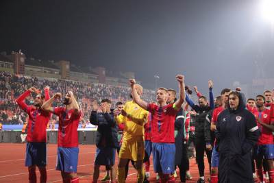  Slavlje fudbalera Borca nakon Rapida 