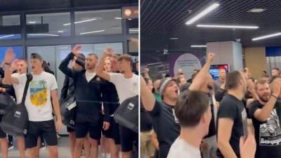  Grobari sačekali Partizanove igrače na aerodromu 