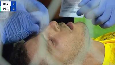  Povreda golmana Pafosa na me;u protiv Dinama iz Kijeva 