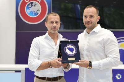  Predsjednik UEFA u Sarajevu: Čeferin i Zeljković razgovarali o projektima za razvoj fudbala 