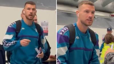  Edin Džeko u raspravi sa navijačem tokom potpisivanja dresa 