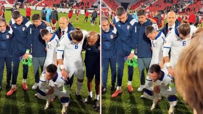  Filip Kostić održao govor igračima Srbije  