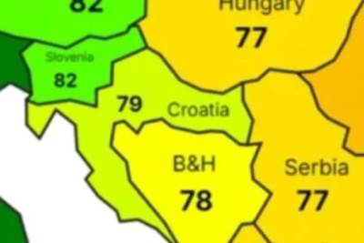  Mapa dugovječnosti u Evropi 