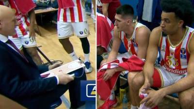  Saša Obradović na tajm-autu galamio na igrače Zvezde 