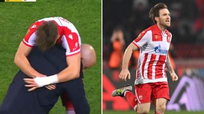  Vasilije Kostov u zagrljaju Dejana Stankovića nakon gola 