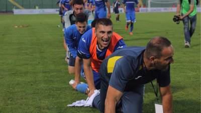  Ognjen Đelmić i ZOran Kokot poslije pobjede Željezničar - Ferencvaroš 2:0 