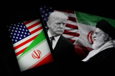  Kolaž fotografija američkog predsjednika Donalda Trampa i iranskog vrhovnog vođe ajatolaha Alija Hamneija 