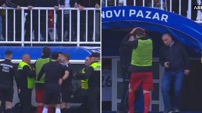  Vladimir Stojković gađan flašom u Novom Pazaru 