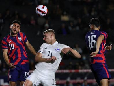  Jovo Lukić na debiju za BiH protiv SAD 2021. godine 