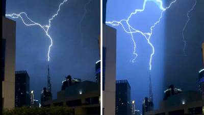  Snimak udara groma u Burdž Kalifu 