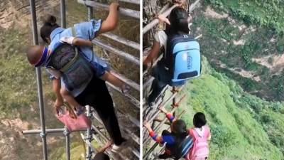  Selo u Kini u kom deca idu u školu uz liticu 