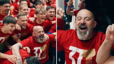  Snimak iz svlačionice Zvezde poslije pobjede u derbiju 