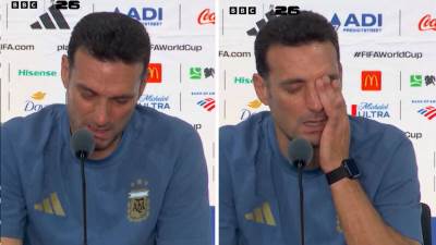  Lionel Skaloni plače na konferenciji za novinare nakon poraza u finalu Mundijala  