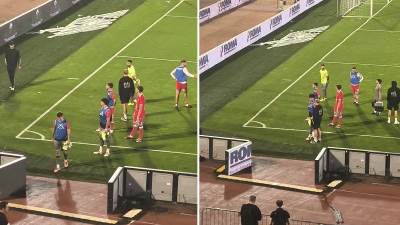  Igrači UNA Štrasena zbunjeno gledali Grobare 