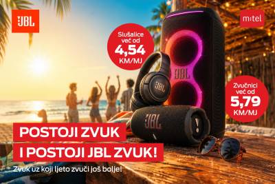  JBL zvučnici i slušalice u m:tel ponudi već od 4,54 KM mjesečno 