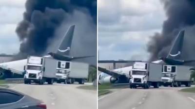  Avion izleteo sa piste u Majamiju: Udario vozila i buknuo u plamenu 