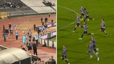  grobari otjerali fudbalere partizana morali nazad na teren 