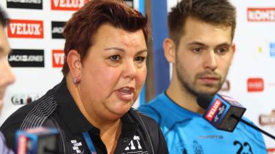  Monik Tijsterman trener Limburg Lajons poslije pobjede nad Borcem 